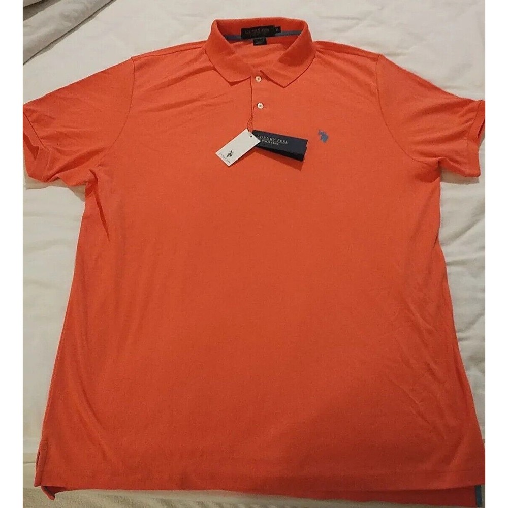 U.S. Polo Assn Mens Polo Shirt Golf Shirt Mens Extra Large Orange NWT MSRP $42